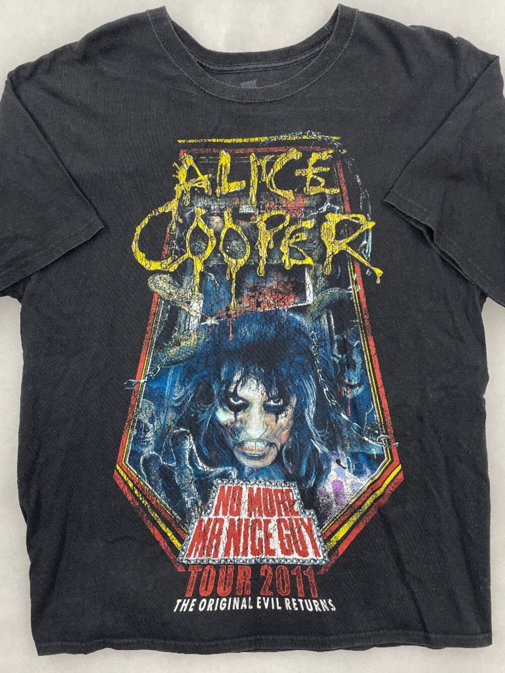 Alice Cooper No More Mr. Nice Guy Tour 2011 Concert Band T-Shirt Hanes Men's L